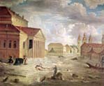 flood of 1824 in the square at the bolshoi kamenny theatre